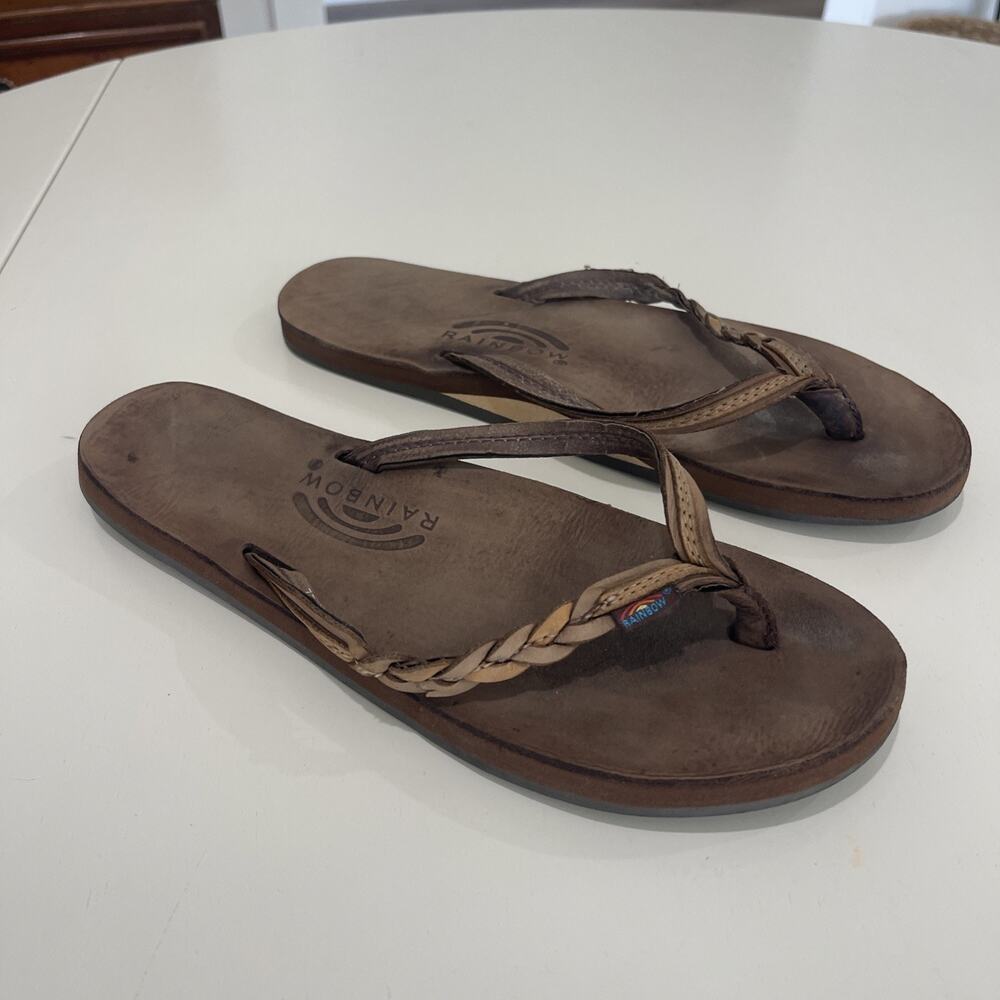 Flirty Braidy Womens Flip Flops Braided Strap Leather Sandals Casual Beach Shoes